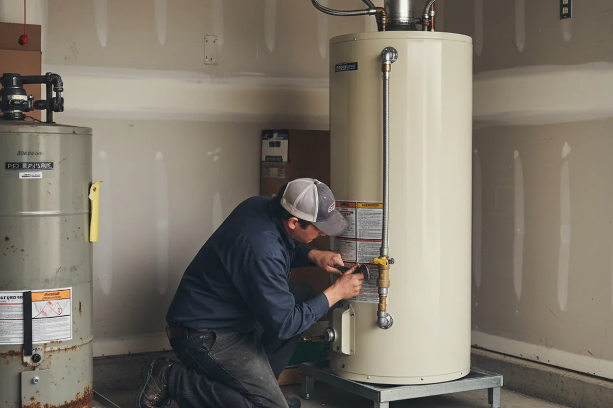 Water heater and shutoff valve replacement in Franklintown